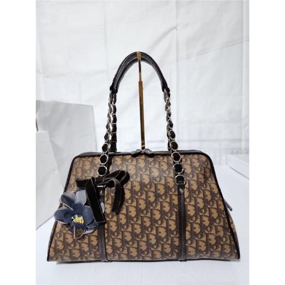 Authentic Christian Dior Romantique Trotter Bag Brown - Picture 1 of 14